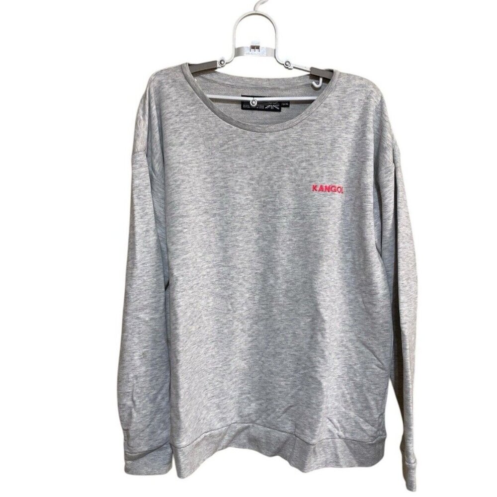 Kangol Born British Crewneck Pullover Sweater Sweatshirt Women Size XL Gray